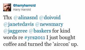 Screenshot of tweet by @harryharrold.